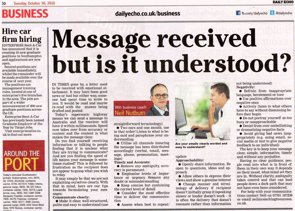 information is a message received and understood